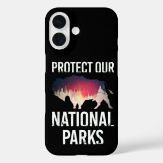 Coques iPhone 16 Sauvez nos parcs nationaux Retro Bison Explorez Ré