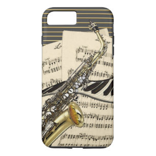 Coque iPhone 7 Plus Saxophone et musique de piano