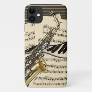 Coque iPhone 11 Saxophone et musique de piano