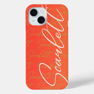 Coque Pour iPhone 15 Scarlett - Motif de nom répétitif