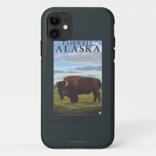 Coque iPhone 11 Scène de bison - Fairwell, Alaska