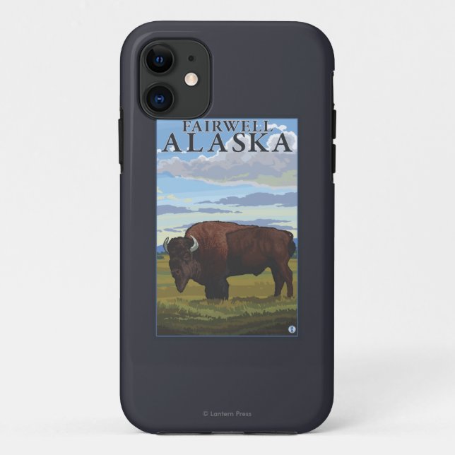 Coques Case-Mate iPhone Scène de bison - Fairwell, Alaska (Dos)
