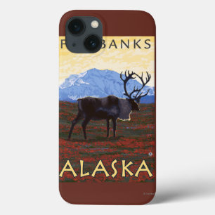 Coques Pour iPhone Scène de caribou - Fairbanks, Alaska