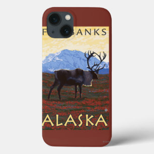 Coques Pour iPhone Scène de caribou - Fairbanks, Alaska
