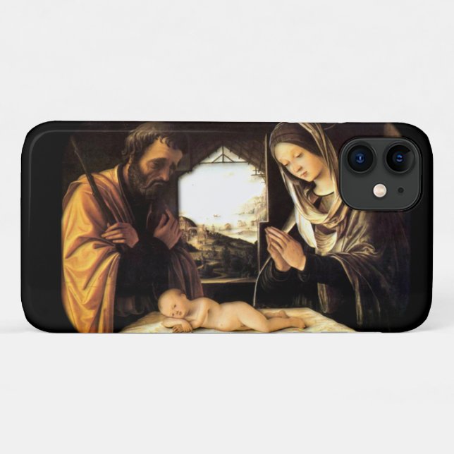 Coques Case-Mate iPhone Scène de Nativité pour Noël - Sainte Famille, Cost (Dos (Horizontal))