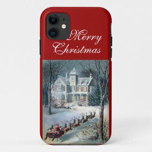 Coque Case-Mate Pour iPhone Scène de neige et de Chambre de Père Noël Sleig