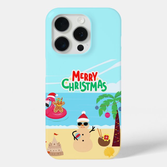 Coques Case-Mate iPhone Scène de Noël à la plage (Verso)