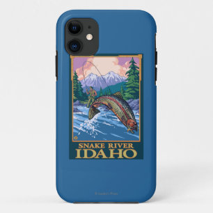 Coques Pour iPhone Scène de pêche de mouche - la rivière Snake, Id