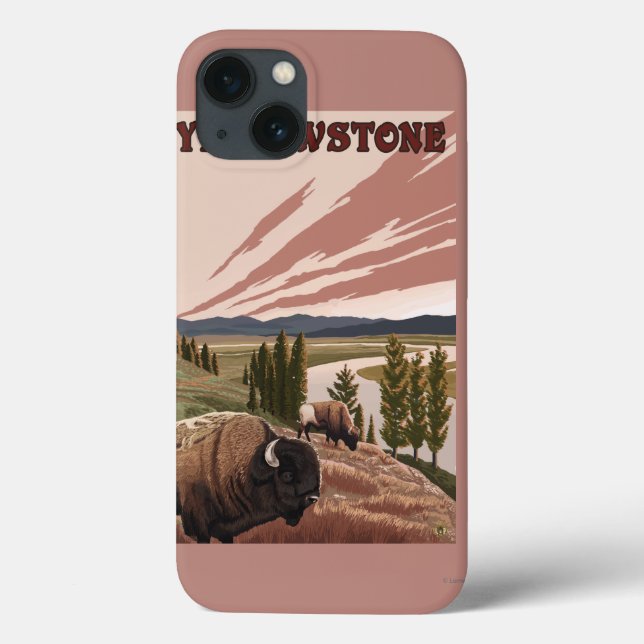 Coques Case-Mate iPhone Scène de YellowstoneBison (Verso)