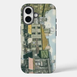 Coques iPhone 16 Scène du marché vintage - Marché Huddersfield