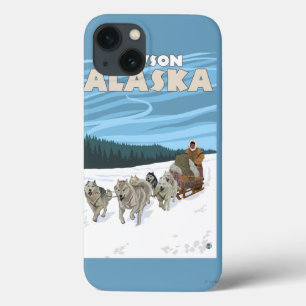 iPhone 13 Coque Scène Sledding de chien - Dawson, Alaska