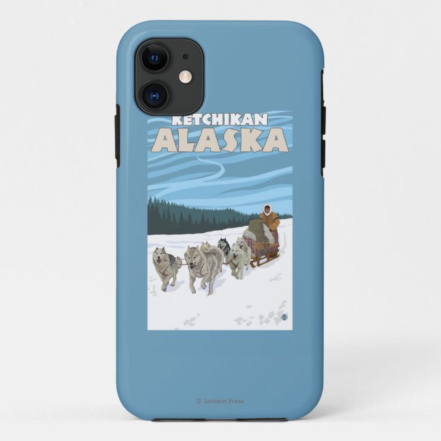 Coques Case-Mate iPhone Scène Sledding de chien - Ketchikan, Alaska (Dos)