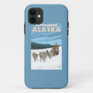 Coque iPhone 11 Scène Sledding de chien - Pétersbourg, Alaska