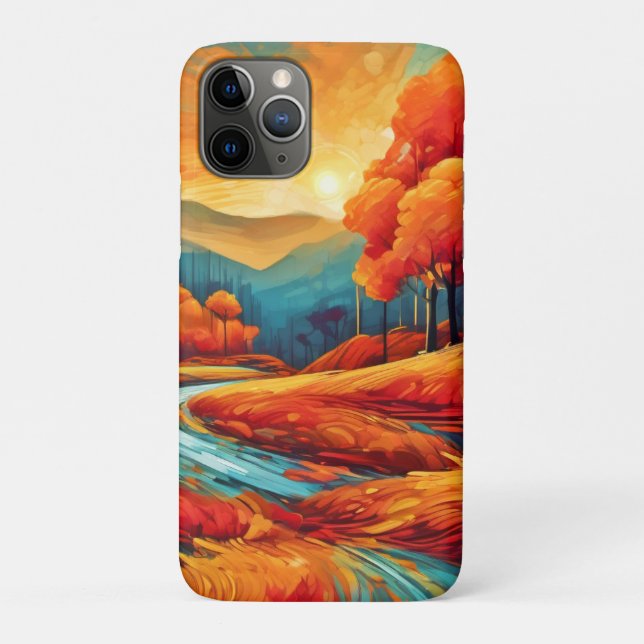 Coques Case-Mate iPhone Scène vibrante de la rivière Fall (Dos)