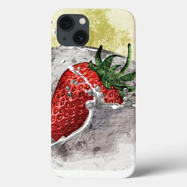 Coques Case-Mate iPhone Schéma artistique de fraise éclaboussante (Verso)
