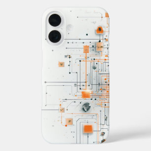 Coques iPhone 16 Schéma de base orange