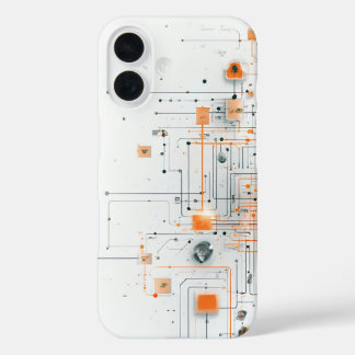 Coques iPhone 16 Schéma de base orange