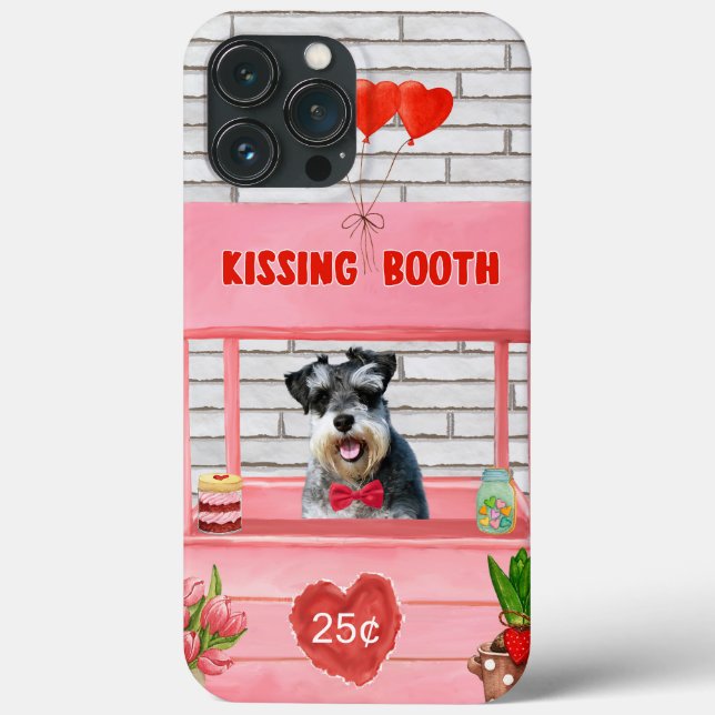 Coques Case-Mate iPhone Schnauzer Chien Valentine's Day Kissing Booth (Verso)