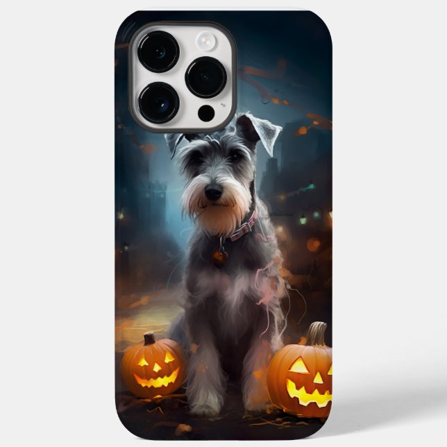 Coques Case-Mate iPhone Schnauzer d'Halloween avec la peur Citrouille (Verso)