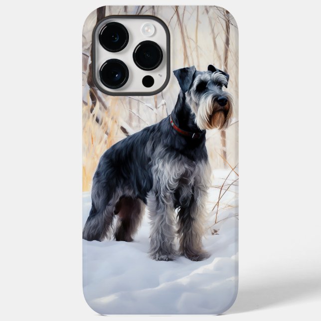 Coques Case-Mate iPhone Schnauzer Laisser neiger Noël (Verso)