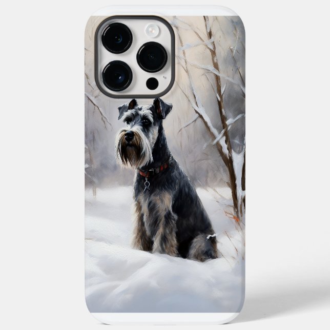 Coques Case-Mate iPhone Schnauzer Miniature Laisser neiger Noël (Verso)