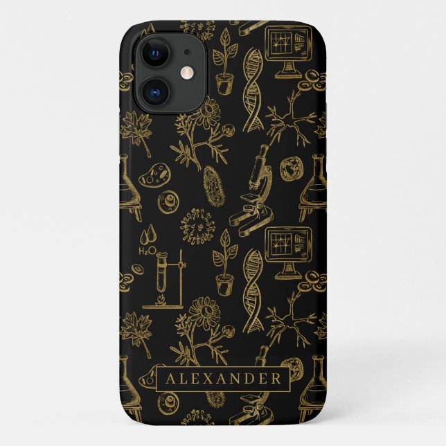 Coques Case-Mate iPhone Science Biologie Art Or Monogramme (Dos)