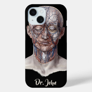 Coque Pour iPhone 15 Science d'anatomie humaine vintage, tête gorge nez