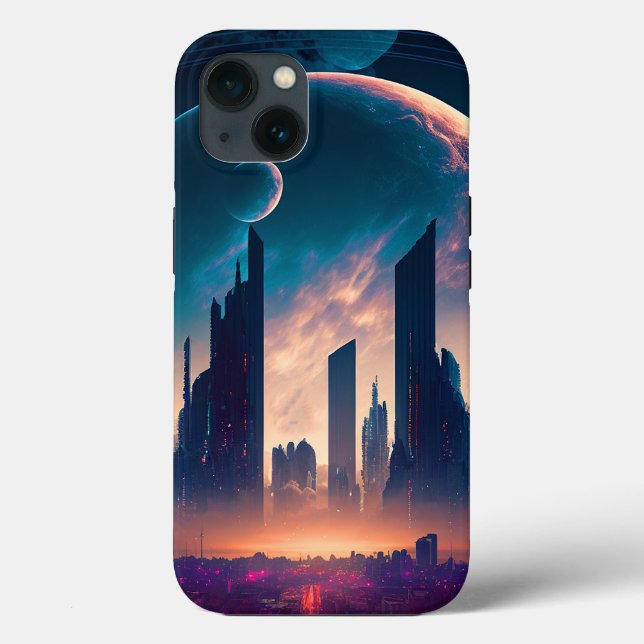 Coques Case-Mate iPhone Science-fiction Cyberpunk Space City (Verso)