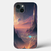 Science Fiction Futuriste Ville Coque-Mate iPhone