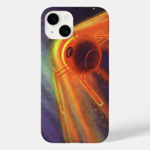 Coque Pour iPhone 14 Science-fiction vintage, Fusée brillante dans l'es