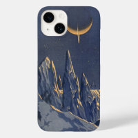 Science-fiction vintage, planète enneigée avec un 