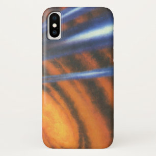 Coque iPhone X Science-Fiction vintage, Sci Fi Red Galaxy Swirls