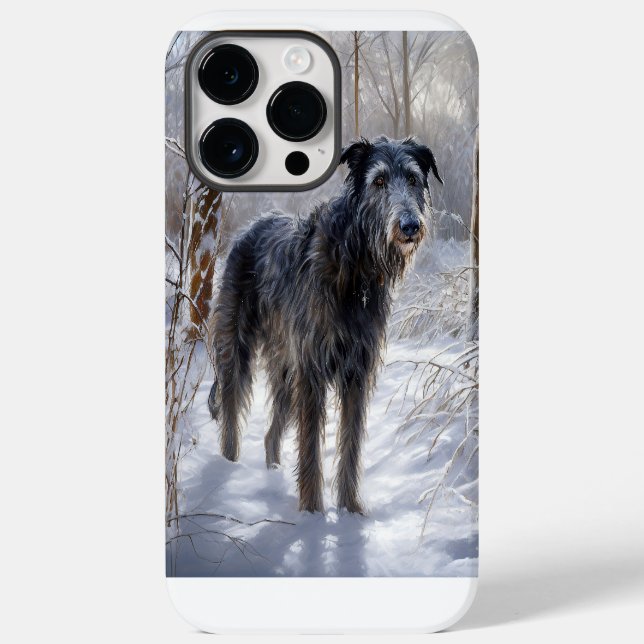 Coques Case-Mate iPhone Scottish Deerhound Laissez-le neiger Noël (Verso)
