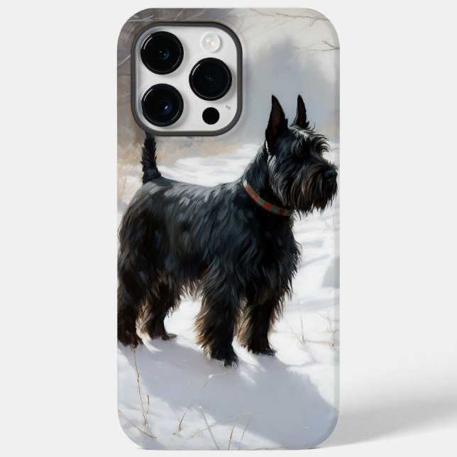 Coques Case-Mate iPhone Scottish Terrier Laisser Il Neige Noël (Verso)