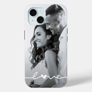 Coque Pour iPhone 15 Script d'amour photo personnalisé