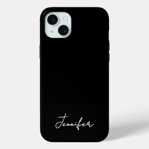 Coque iPhone 15 Mini Script de signature de nom personnalisé minimalist