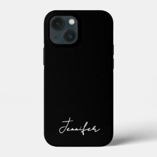 Case-Mate iPhone Case Script de signature de nom personnalisé noir minim