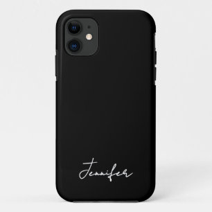 Case-Mate iPhone Case Script de signature de nom personnalisé noir minim