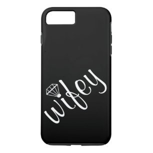Coques Pour iPhone Script et diamant Black Wifey personnalisé