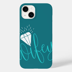 Coques Pour iPhone Script et diamant turquoise Wifey