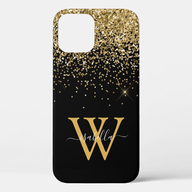 Coques Case-Mate iPhone Script Gold Black Elegant (Verso)