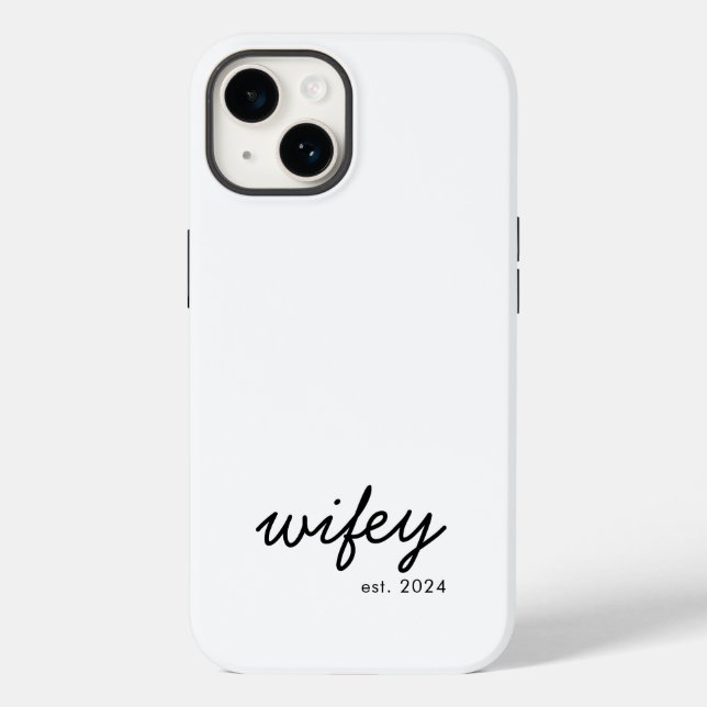 Coques Case-Mate iPhone Script minimaliste moderne Wifey Mariée personnali (Verso)