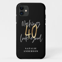 Script moderne noir et or 40e anniversaire