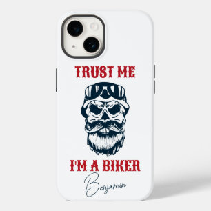 Coque Pour iPhone 14 Scull de barbe Motorcycle Faites-moi confiance