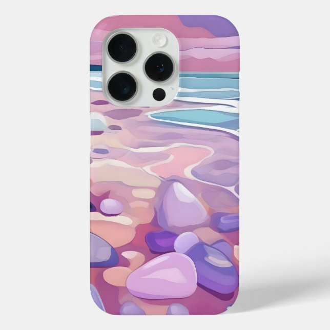 Coques Case-Mate iPhone Seaglass rose, plage, en art numérique (Verso)