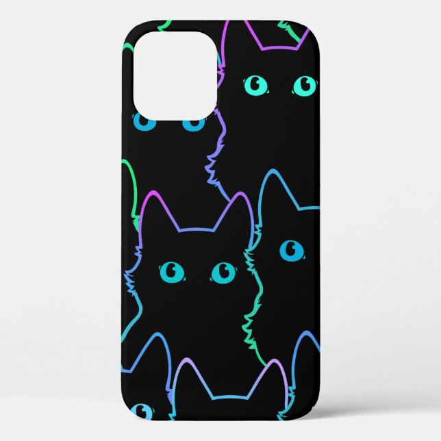 Coques Case-Mate iPhone seamless pattern of cute cat silhouettespattern,se (Verso)