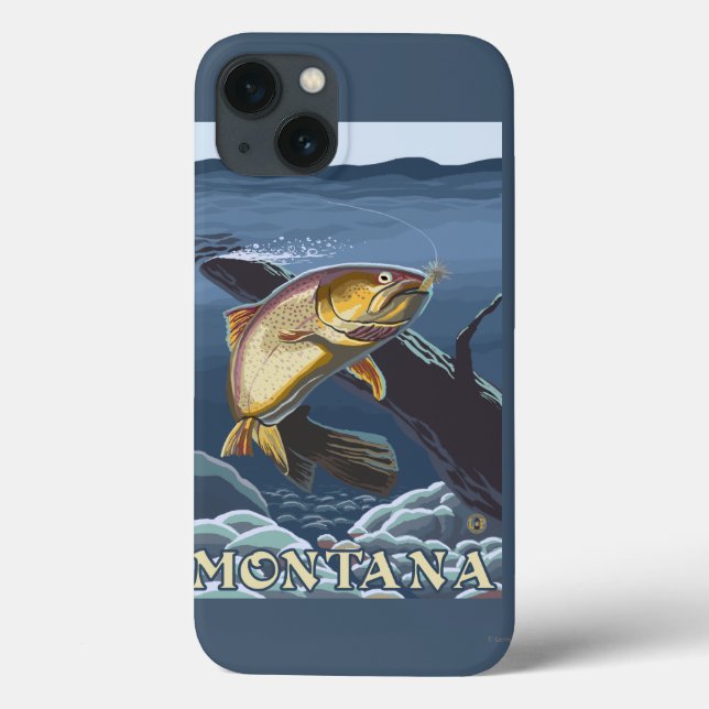 Coques Case-Mate iPhone Section de la pêche à la truite - Montana (Verso)