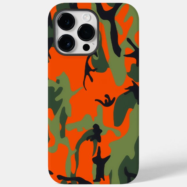 Coques Case-Mate iPhone Sécurité Orange et Camo vert (Verso)