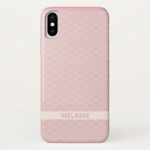 Case-Mate iPhone Case Seigaiha rose Motif japonais Nom personnalisé