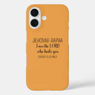Coques iPhone 16 Seigneur Qui Guérit Orange Simple Chrétien